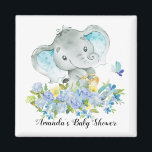 Happy Elephant Baby Boys Shower Fevor Magnet<br><div class="desc">Niedlicher Elefantenmagnet für eine Babydusche. Ändern Sie den Hintergrund,  indem Sie auf Anpassen und verwenden Sie unsere Farbauswahl!. Matching Artikel in unserem Shop erhältlich.</div>