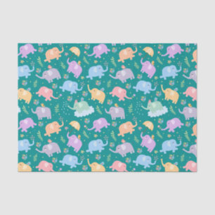 Happy Elephant Garden Party w Umbrellas Blume Seidenpapier