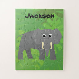Happy Elephant Kleine Kinder Personalisiert Puzzle