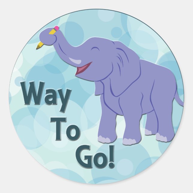 Happy Elephant Runder Aufkleber (Vorderseite)