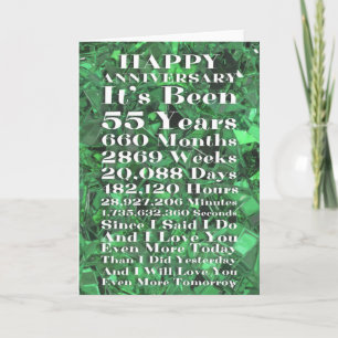 Happy Emerald 55. Hochzeitstag Karte