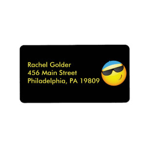 HAPPY EMOJI Bar Bat Mitzvah Einladung Label Adressaufkleber