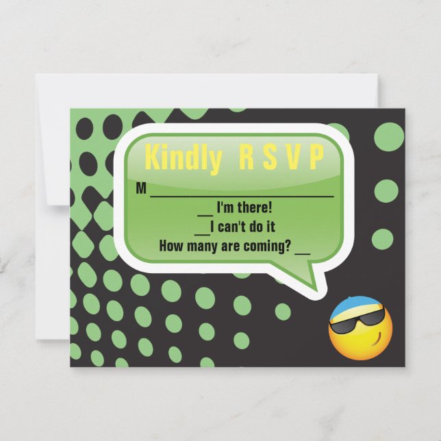 HAPPY EMOJI Bar Bat Mitzvah Reply Card RSVP Karte (Vorderseite)