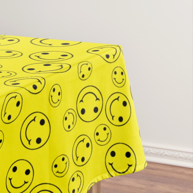 Happy Emoji Faces Yellow Tischdecke (Beispiel)