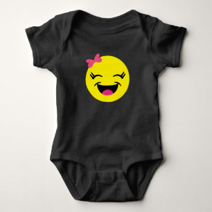 Happy Emoji Girl Baby Strampler