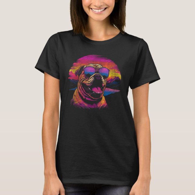 Happy English Bulldog Vintag Retro Style T-Shirt (Vorderseite)