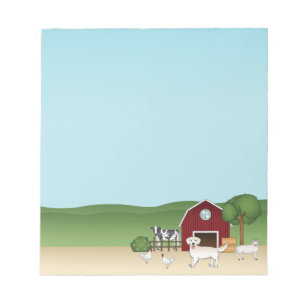 Happy English Cream Golden Retriever auf dem Bauer Notizblock