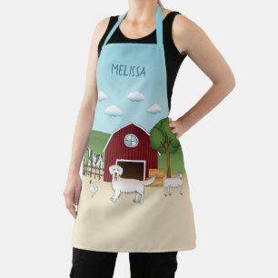 Happy English Cream Golden Retriever auf dem Bauer Schürze