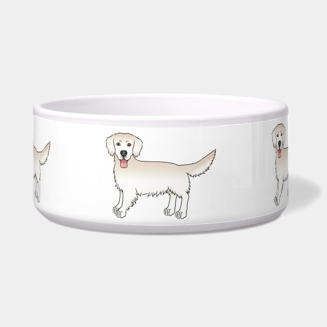 Happy English Cream Golden Retriever Cartoon Dogs Napf (Vorderseite)