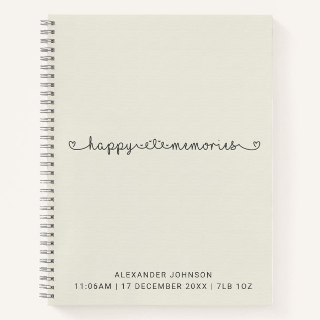 Happy Erinnerungen Baby Memory Book Keepake Journa Notizbuch (Vorderseite)