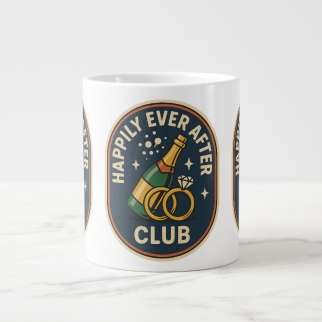 Happy Ever After Club Jumbo Tasse - Retro Wedding (Vorderseite)