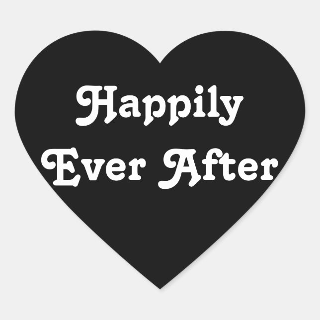 Happy Ever - Einfaches Herz für Hochzeitsempfang Herz-Aufkleber (Vorderseite)