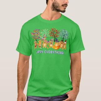Happy Everything Cat Seasons All Year Ree Funny Ca T-Shirt