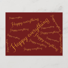 Happy Everything - Elegante Schrift Grußkarte Feiertagspostkarte