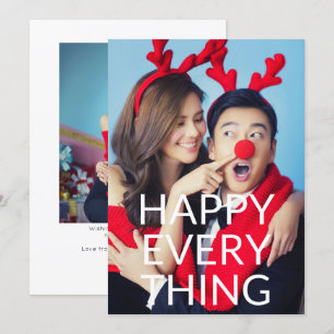 Happy Everything Holiday Foto Overlay Typografie Feiertagskarte