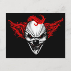 Happy Evil Clown Red Hair Postkarte