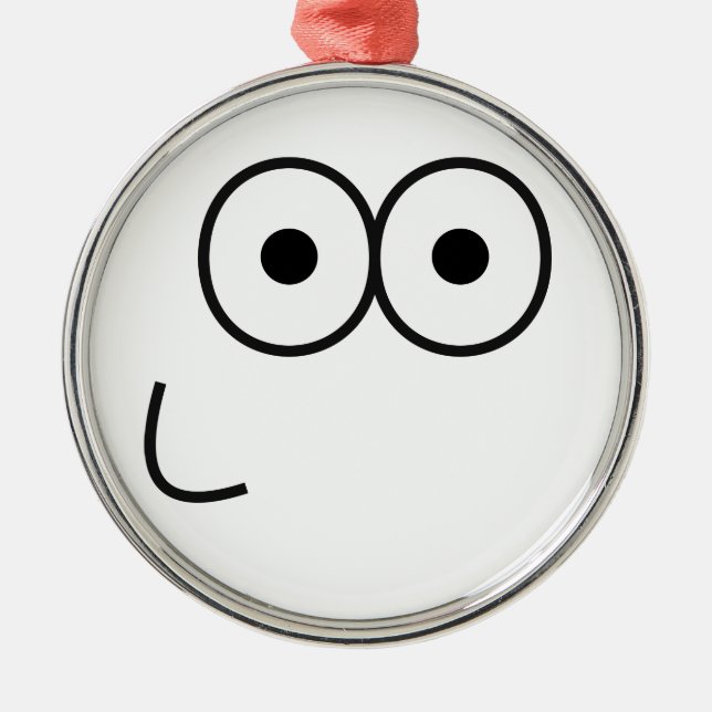 Happy Eyes and Mouth - Premium Round Ornament Aus Metall (Vorne)
