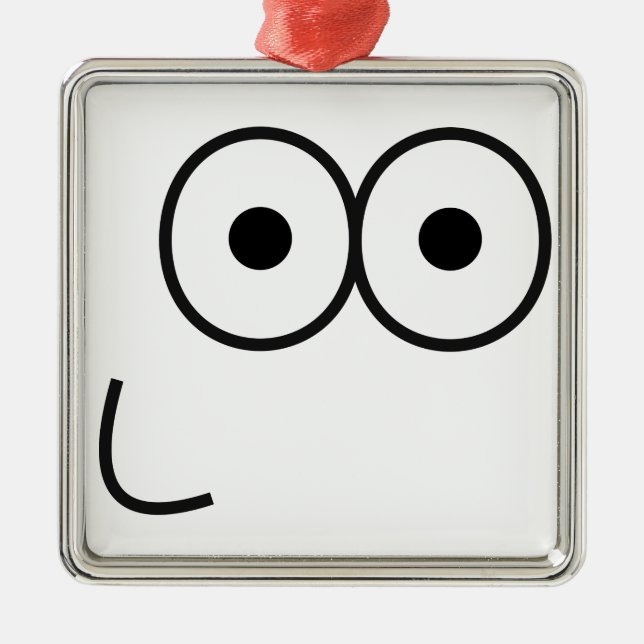 Happy Eyes and Mouth - Premium Square Ornament (Vorne)