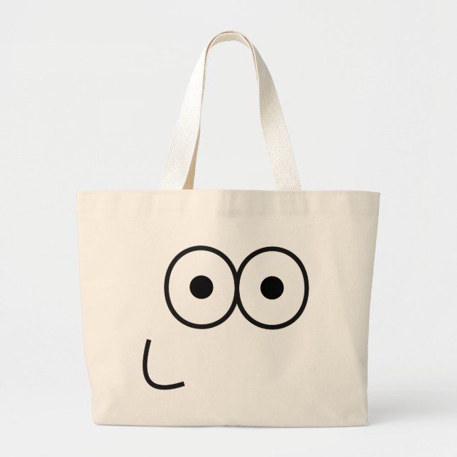 Happy Eyes and Mouth - Tote Bag Jumbo Stoffbeutel (Vorne)