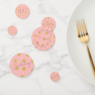 Happy Fab 40 Geburtstag Pink und Gold Konfetti