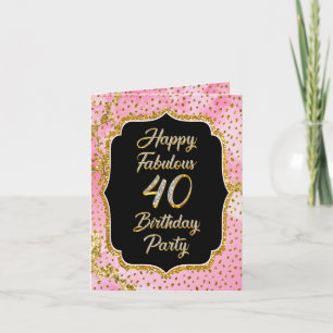 Happy Fabulous 40. Geburtstag Faltkarte