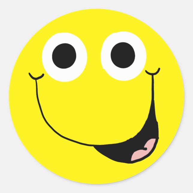 Happy Face 2 Runder Aufkleber (Vorderseite)