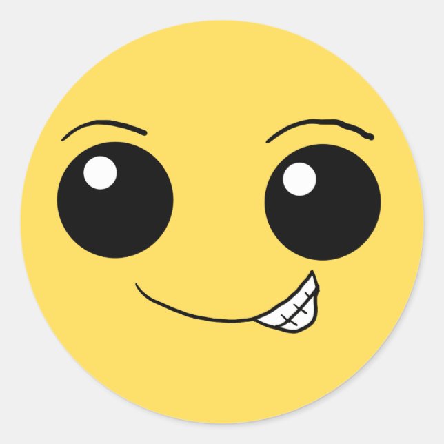 Happy Face 5 Runder Aufkleber (Vorderseite)