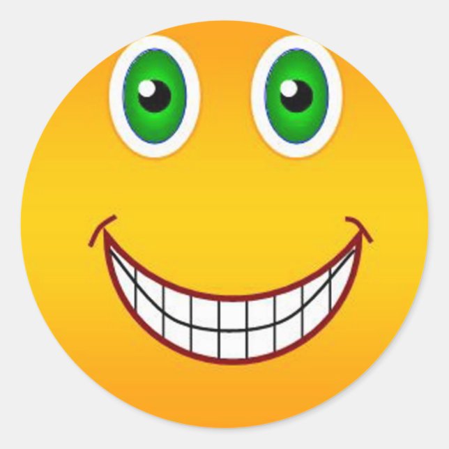 Happy-face-Aufkleber Runder Aufkleber (Vorderseite)