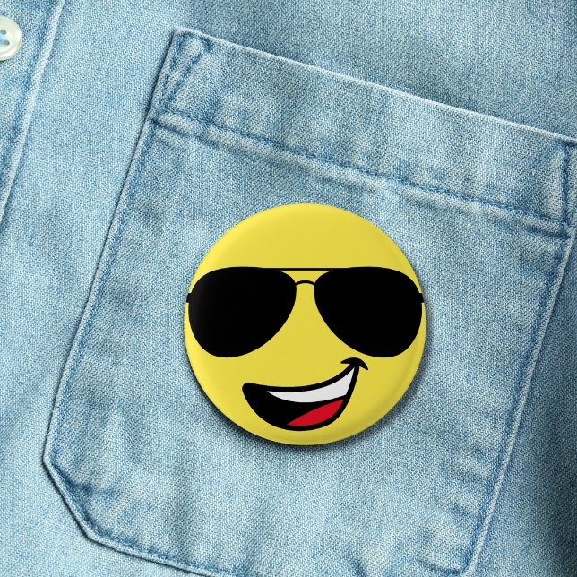 Happy Face Aviator Sonnenbrille Spaß niedlich gelb Button (Von Creator hochgeladen)