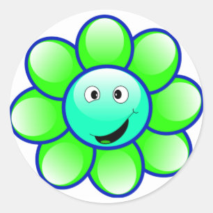 Happy Face Blume Stickers