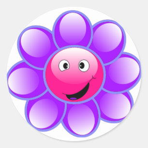 Happy Face Blume Stickers