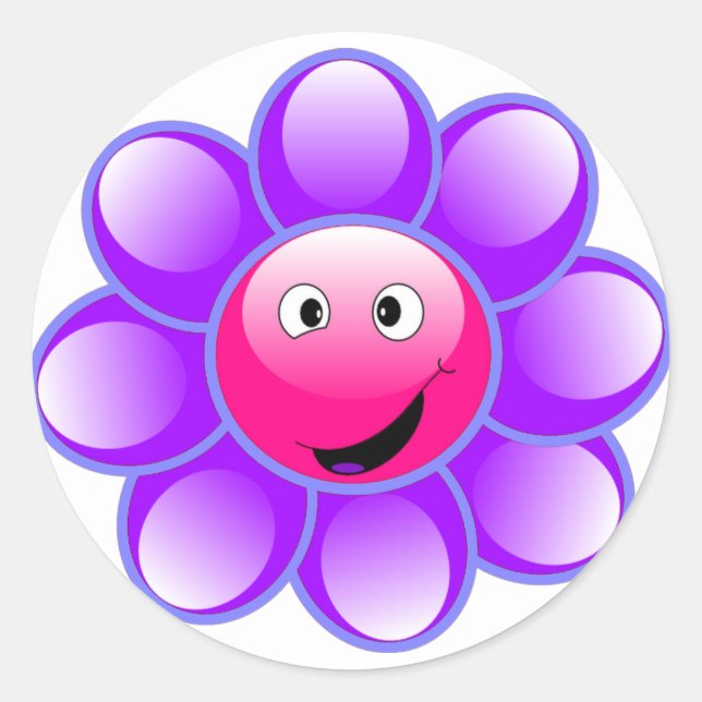Happy Face Blume Stickers (Vorderseite)