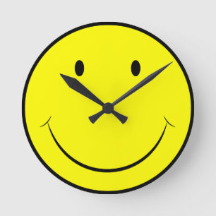 Happy Face Clock Runde Wanduhr