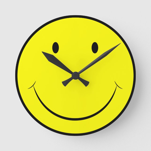 Happy Face Clock Runde Wanduhr (Vorderseite)