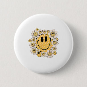 Happy Face Daisy Blume Preppy Aesthetic Smile Fac Button