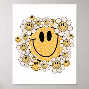 Happy Face Daisy Blume Preppy Aesthetic Smile Fac Poster