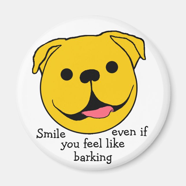 Happy Face Dog Magnet (Vorne)