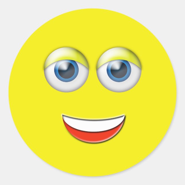 Happy Face Emoji Runder Aufkleber (Vorderseite)