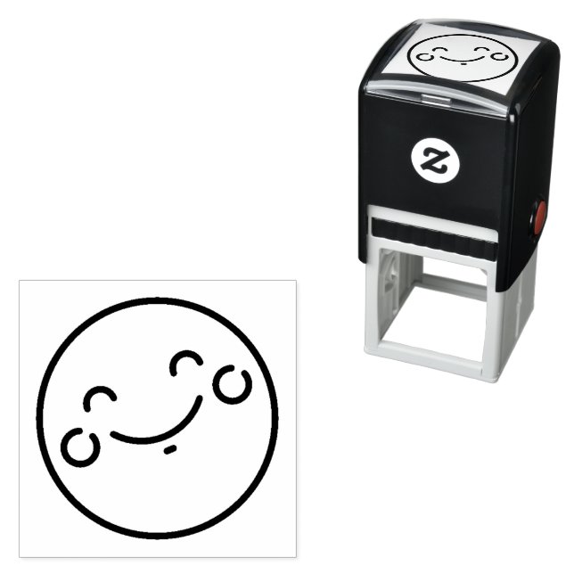 Happy Face Emoticon Selbstfarbige Briefmarke Permastempel (Beispiel)