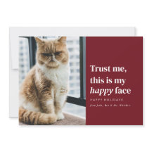 Happy Face Funny Pet Foto Weihnachtskarte