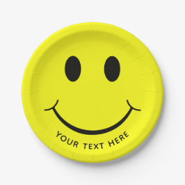Happy-Face-Graphics personalize| Gelb Pappteller