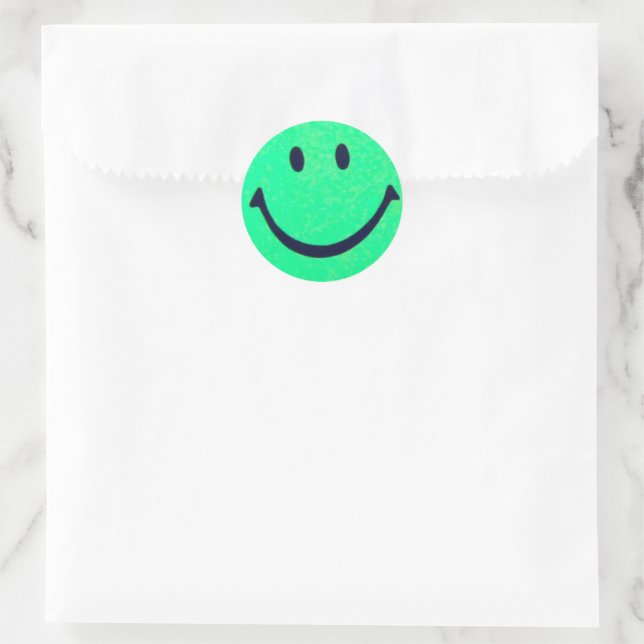 Happy face – Happiness – smiling face Runder Aufkleber (Tasche)