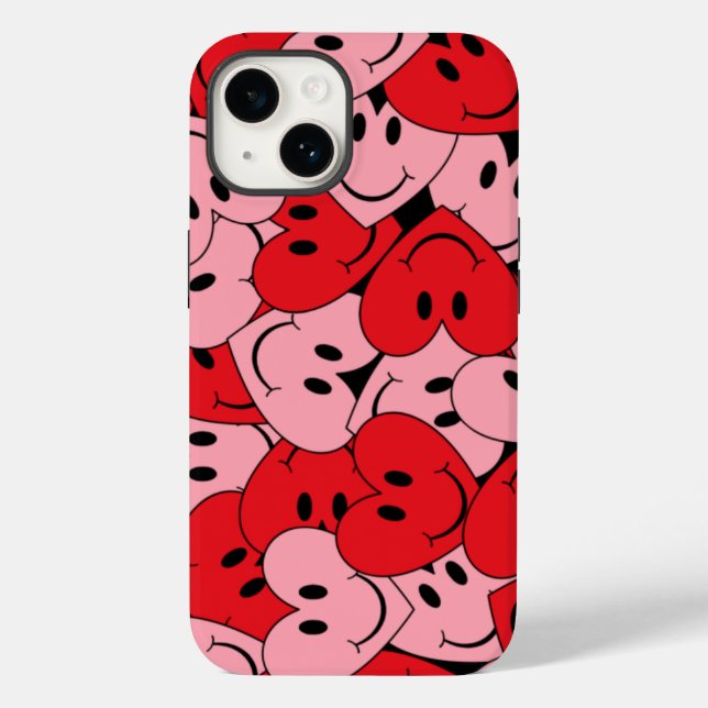Happy Face Heart Case-Mate iPhone Hülle (Rückseite)