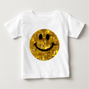 Happy Face Imitate Funkelnd Gold Bling - Matte Fun Baby T-shirt