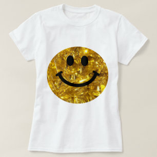 Happy Face Imitate Funkelnd Gold Bling - Matte Fun T-Shirt