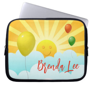 Happy Face in Clouds Custom iPad/Laptop Sleeve