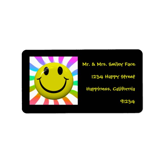 Happy Face Labels Adressaufkleber (Vorne)