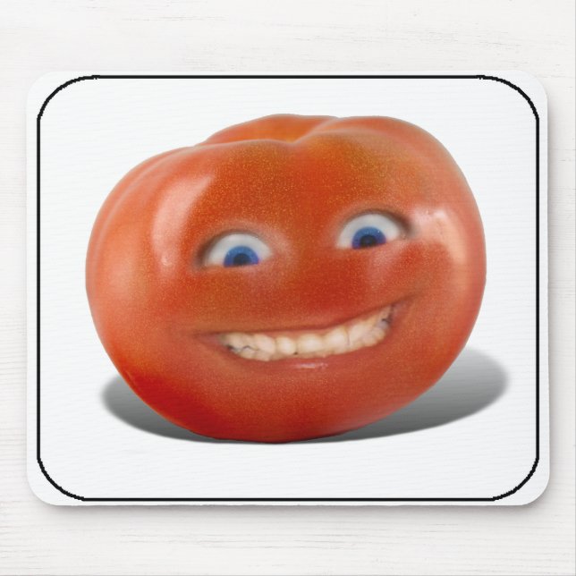 Happy Face lächelnd Tomato Mousepad (Vorne)