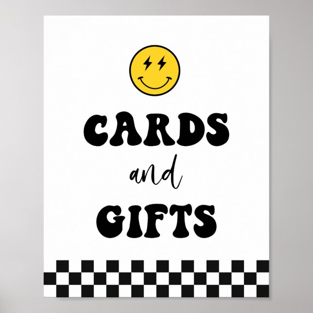 Happy Face One Happy Typ Cards and Gifts Sign Poster (Vorne)