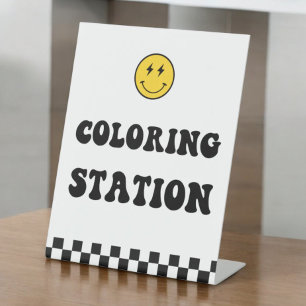 Happy Face One Happy Typ Coloring Station Signiere Sockelschild